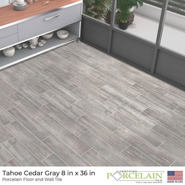 Florida Tile Home Collection Tahoe Cedar Gray 6 in. x 24 in