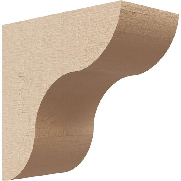 Ekena Millwork 2 in. x 4 in. x 4 in. Series 1 Classic Carmel Rough Cedar Woodgrain Timberthane Polyurethane Corbel, Primed Tan