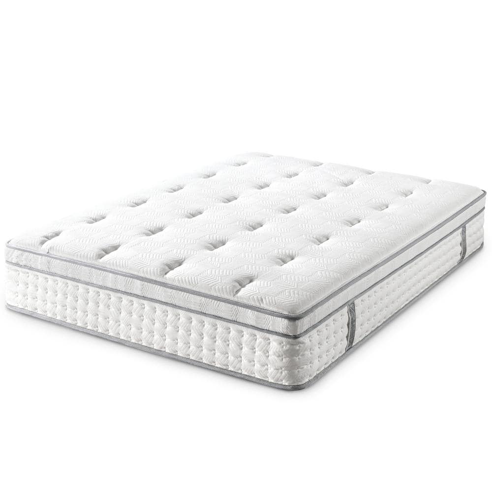 Zinus King Medium Euro Box Top Pocket 13 in.Spring Hybrid Mattress