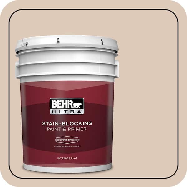 BEHR ULTRA 5 gal. #250E-2 Pebbled Courtyard Extra Durable Flat Interior Paint & Primer