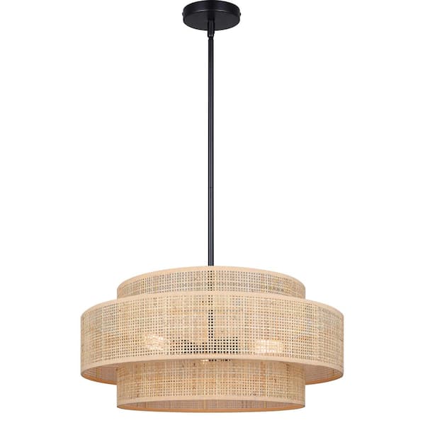 BELLAMY 3-Light Black Bohemian Chandelier for Dining Rooms and Living Rooms