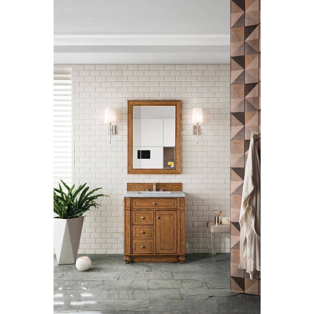 Saddle Brown 40" x 29" Rectangular Wood-Framed Mirror