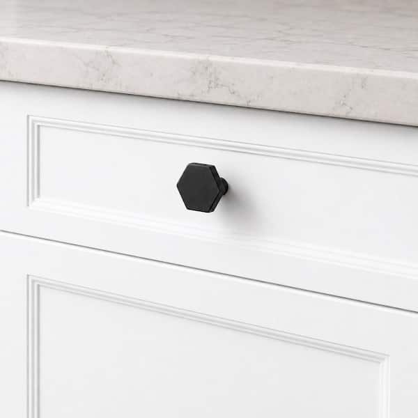 Wescott 1-1/16 in. (27mm) Matte Black Geometric Cabinet Knob