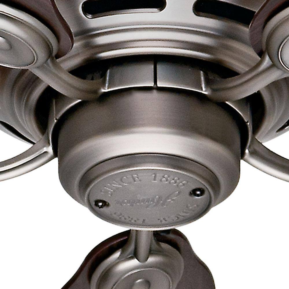 Antique Pewter 42" Low Profile Ceiling Fan with Reversible Chestnut/Walnut Blades