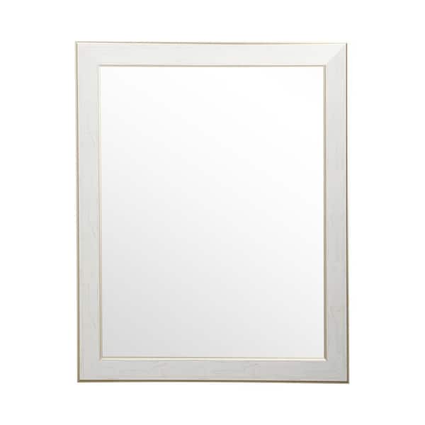 BrandtWorks Medium Rectangle White Victorian Mirror (32 in. H x 27 in. W)