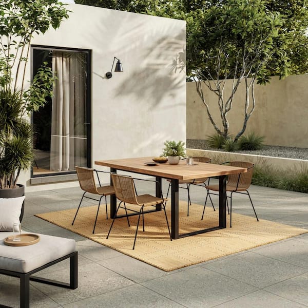 Horizon Indoor/Outdoor Natural 4 ft. x 6 ft. Geometric Contemporary Area Rug