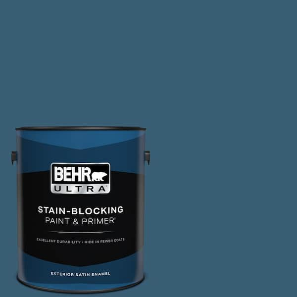 BEHR ULTRA 1 gal. #S490-7 Superior Blue Satin Enamel Exterior Paint & Primer