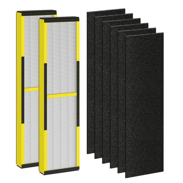 VEVA HEPA Filter Size E (2 Pack) With 6 Carbon Pre-Filters For Germ Guardian AC4175