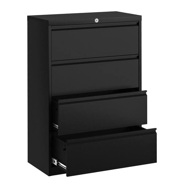 Kaikeeqli 18 In D X 36 W 52 H Lateral File With Lock Freestanding Set Black Office Use