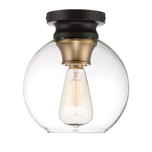 Ella 8.25 in. Industrial Vintage Bronze Medium-Base (E26) Bulb Flush Mount for Kitchens