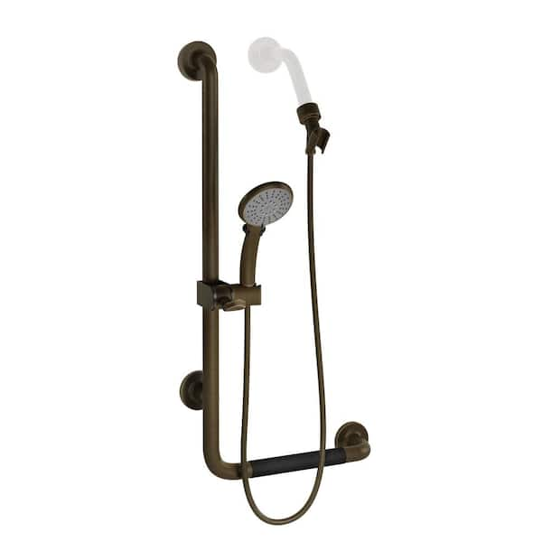 PULSE Showerspas ErgoSlideBar Left 5-Spray Wall Bar Shower Kit In Oil ...