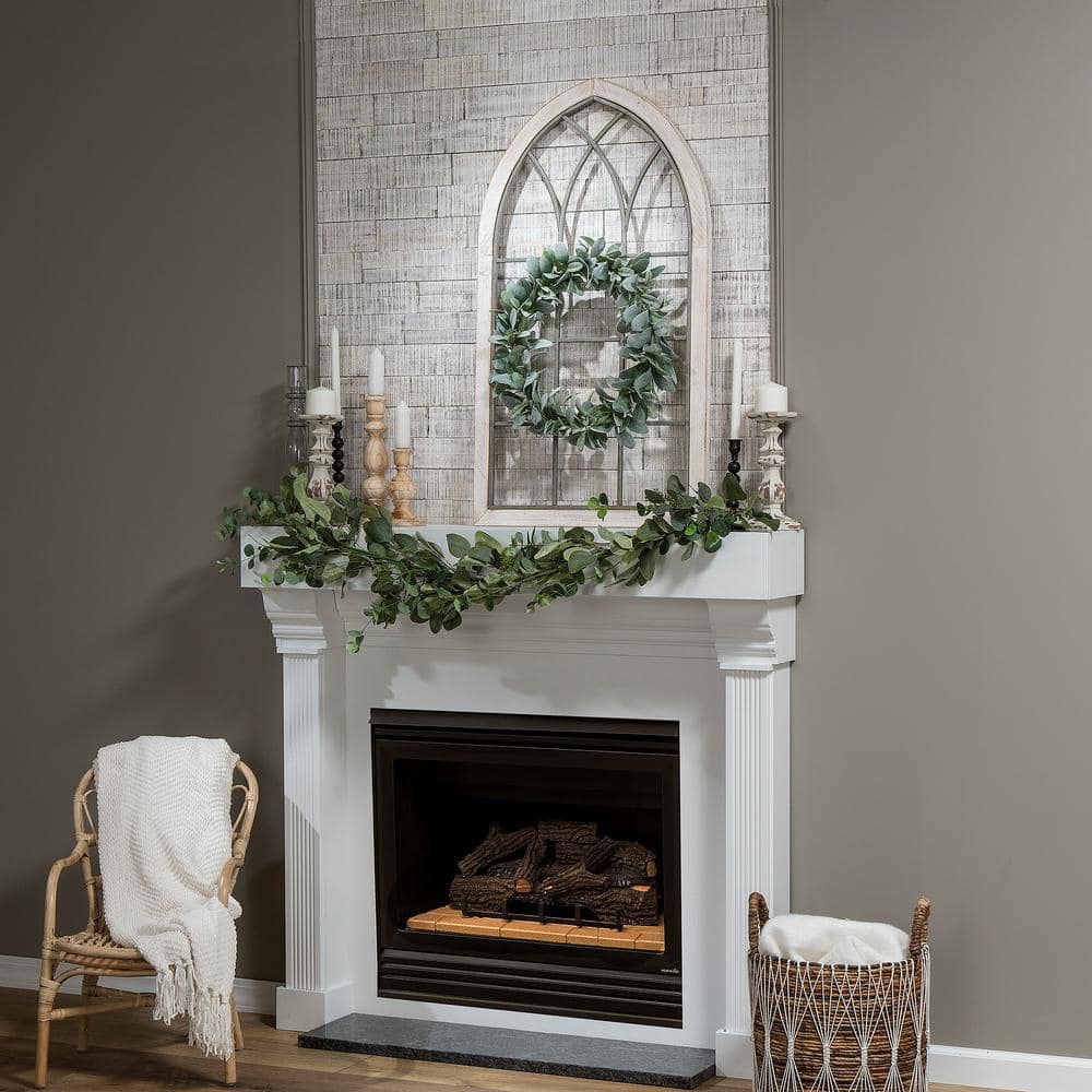 Whitewash Pine Rustic Wood Wall Panels 25.5in x 6in