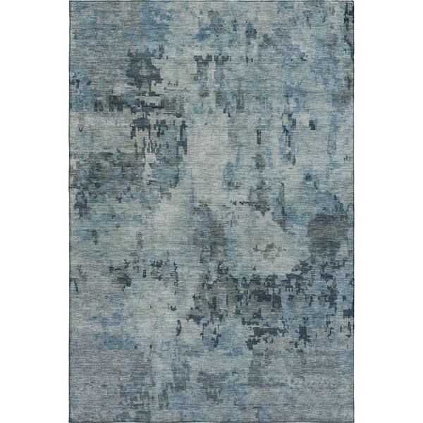 Mayfield Premium Machine Washable Abstract AMF2360 Blue 8 ft. x 10 ft. Area Rug