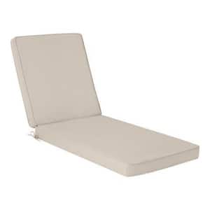 26 in. x 49 in. One Piece Outdoor Chaise Lounge Cushion in Putty