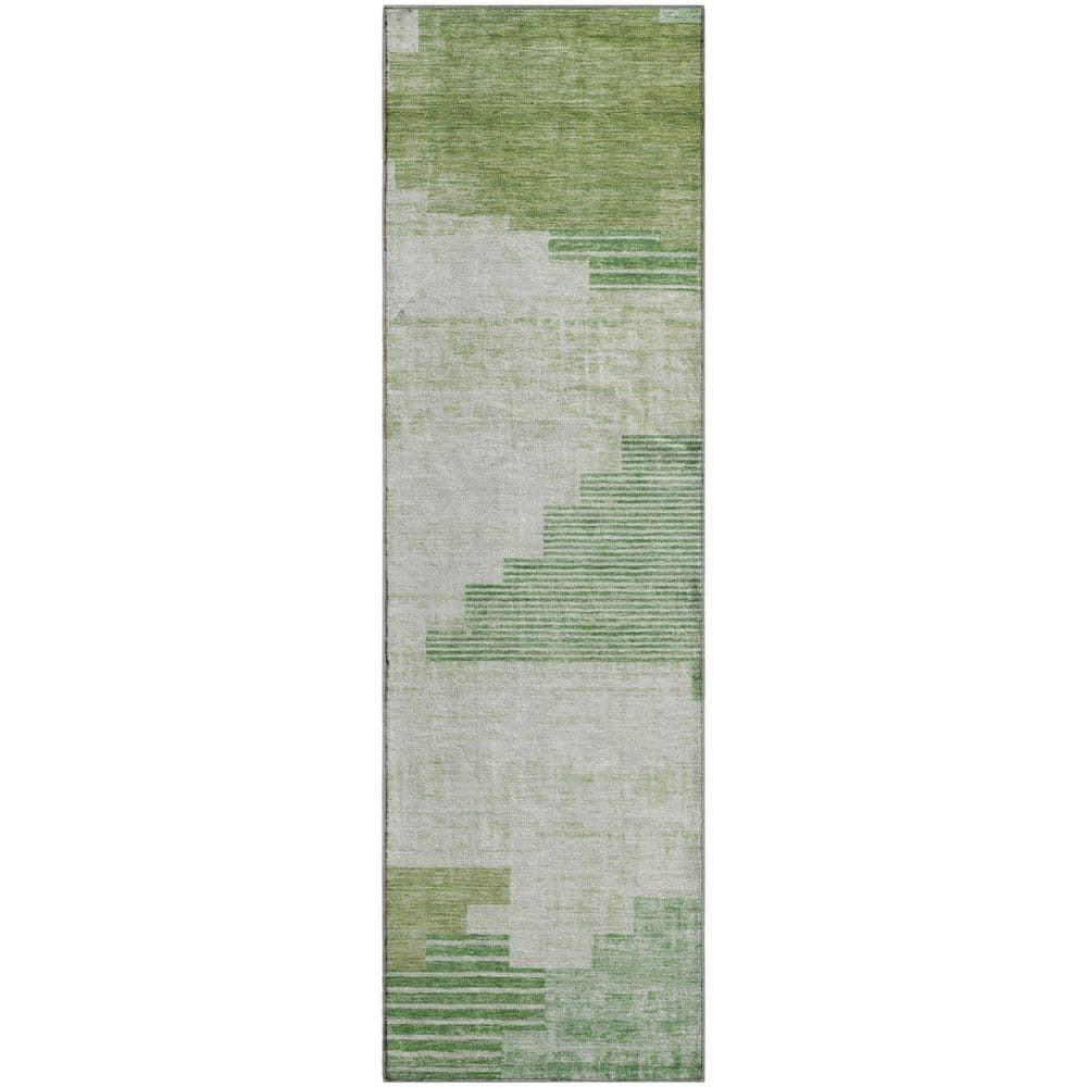 Mayfield Premium Machine Washable Abstract AMF1829 Sage 2 ft. 3 in. x 7 ft. 6 in. Runner Rug price history on PriceWatchPro