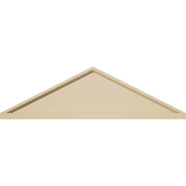 Ekena Millwork 30 in. W x 8-1/2 in. H x 2 in. P (Pitch 6/12) Peaked Cap Smooth Signature Urethane Pediment, Primed Tan