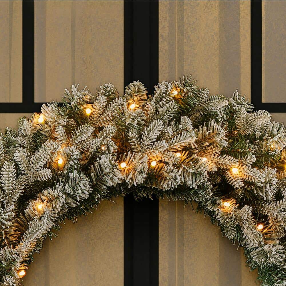 Buy 36 in Lit Flocked Starry Light Wreath Online at Lowest Price in