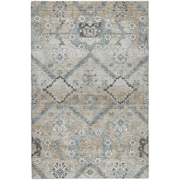 Dream Shag Premium Machine Washable Abstract ADS841 Beige 9 ft. x 12 ft. Area Rug