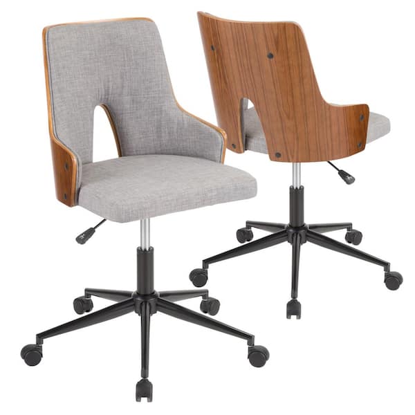 Lumisource Stella Walnut and Grey Office Chair