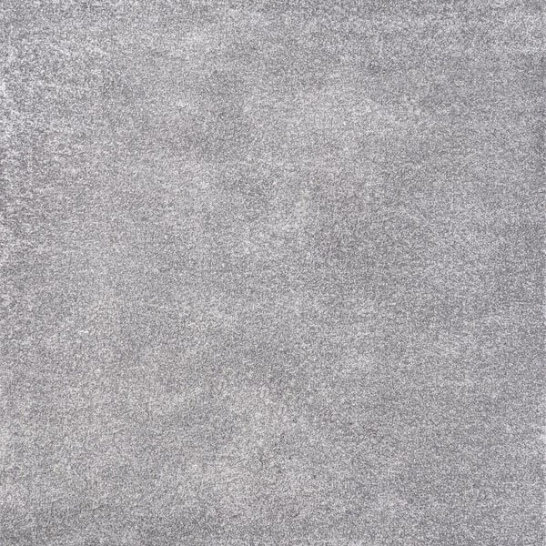 Haze Solid Low-Pile Gray 5 ft. Square Area Rug
