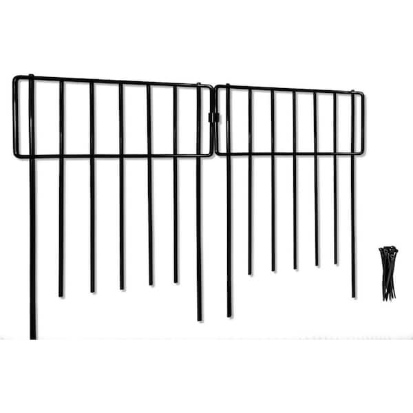12 in. L x 17 in. H Metal Garden Animal Barrier,No Dig Decorative Fence,Rustproof Metal Small Garden Fence Border10-Pack