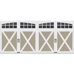 Coachman Collection 16 ft. x 7 ft. 18.4 R-Value Intellicore Insulated Sandtone Garage Door with Arch Window