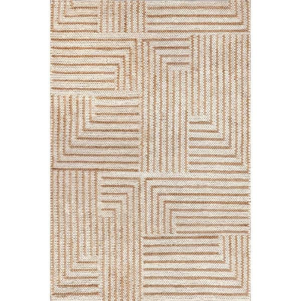 Grassland Handwoven Jute Ivory 8 ft. x 10 ft. Modern Area Rug