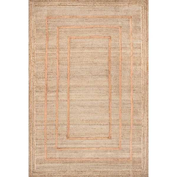 RUGS USA Elemore Pink Doormat 3 ft. x 5 ft. Geometric Jute Light Accent Area Rug