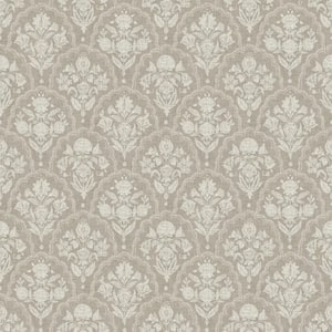 Brown Frances Taupe Fishscale Wallpaper Sample