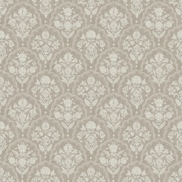 Erin Gates Brown Frances Taupe Fishscale Wallpaper Sample