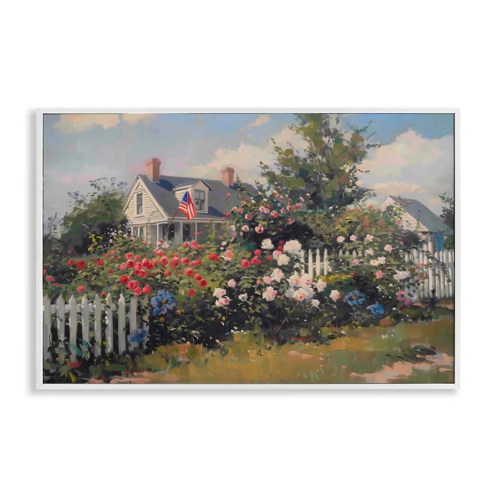 Patriotic Cottage Garden by Arlington Prints White Framed Nature Giclee Art Print 16 in. x 24 in. price history on PriceWatchPro