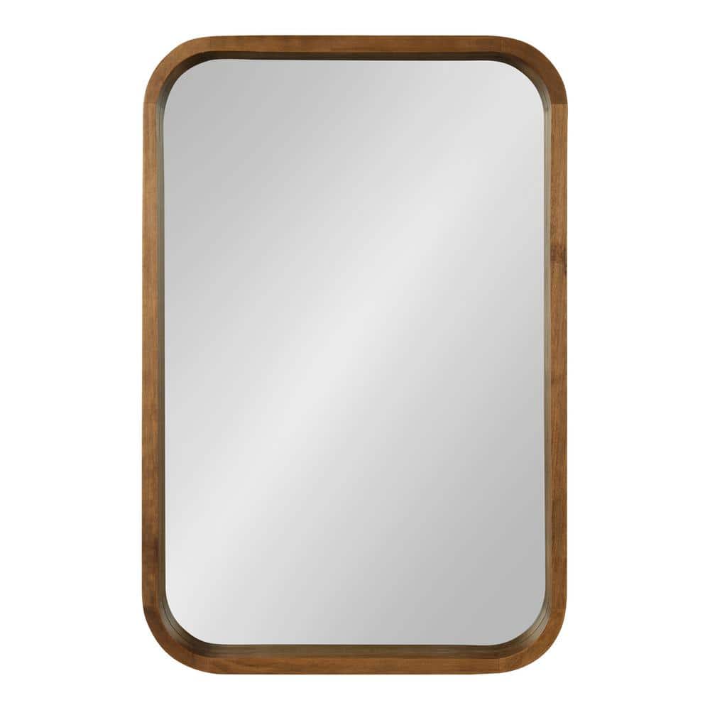 Rustic Brown Solid Poplar Wood 20"x30" Bathroom Vanity Mirror