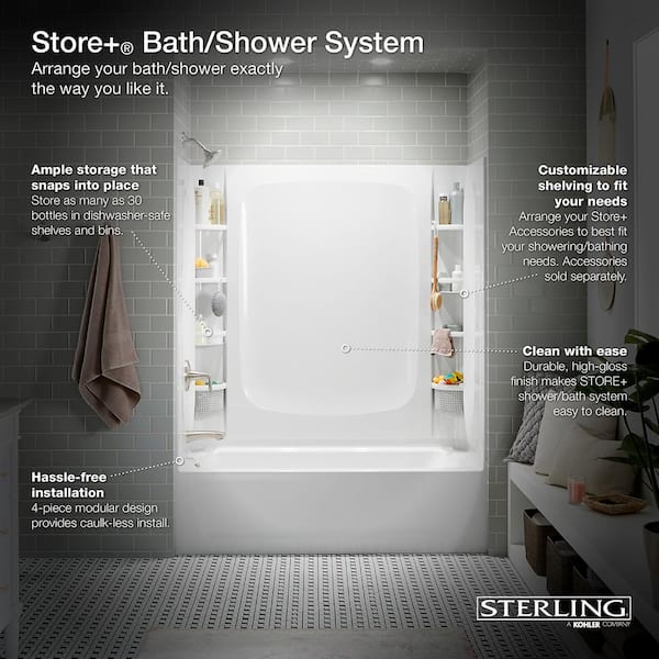 Sterling 30 In W X 60 H 3, How To Install Direct Stud Bathtub Surround Sound