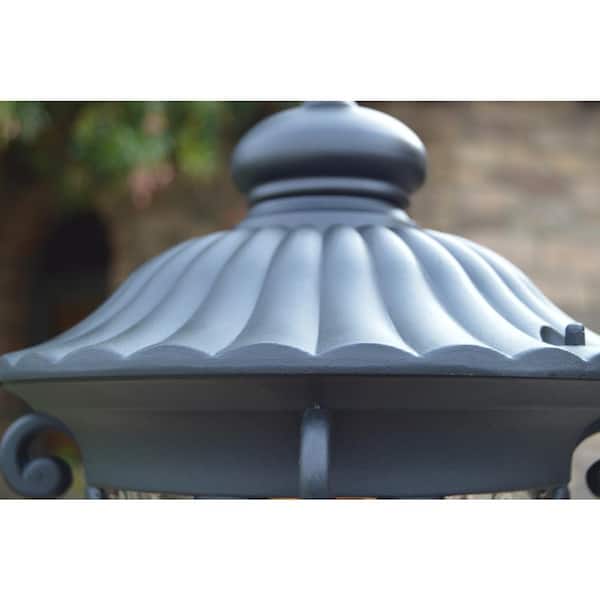 Hailee 3-Light Matte Black Outdoor Post Light