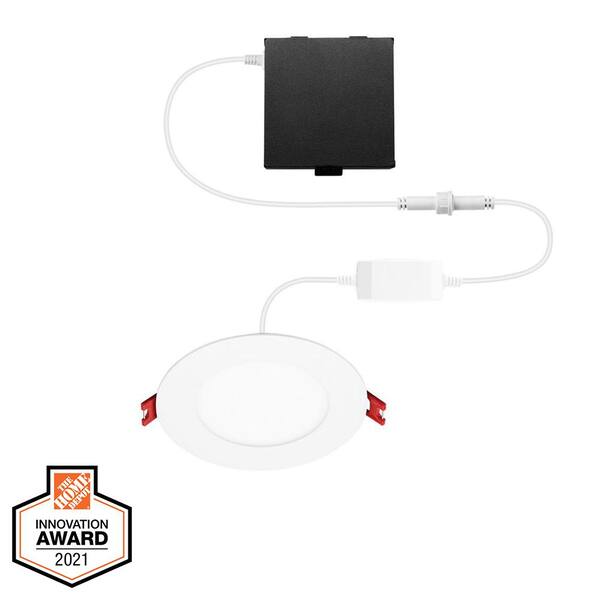 Commercial Electric 4 in. Smart CCT Selectable Ultra Slim Integrated LED Recessed Light Kit Powered by Hubspace