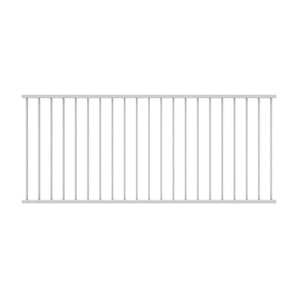 FORTRESS Al13 Home Traditional Railing 40 in. H x 8 ft. W Matte White Aluminum Adjustable Stair Railing Panel