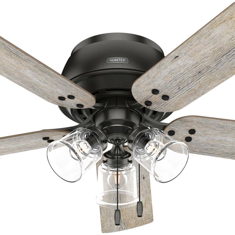 Noble Bronze 52" Low Profile Ceiling Fan with Light Kit