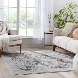 Kensington Marjorie Vintage Oriental Persian Grey 7 ft. 10 in. x 10 ft. 6 in. Area Rug