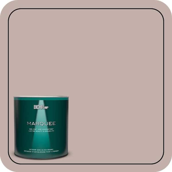 BEHR MARQUEE 1 qt. #N130-3 Moonlit Mauve One-Coat Hide Semi-Gloss Enamel Interior Paint & Primer