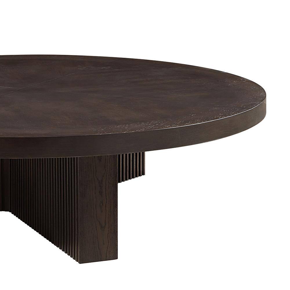 Guido 60" Dark Brown Oak Round Coffee Table