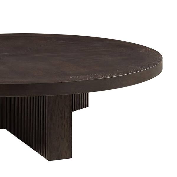 Retro Log Style Coffee Table with Curved Art Deco Design