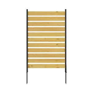 38.5 in. W x 72.8 in. H Natural Cedar Wood Privacy Screen for Pool Equipment, Air Conditioner Fence (1-Panel)