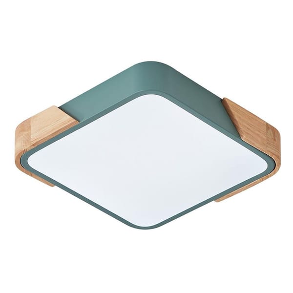 DEWDROP 15.74 in. 1-Light Classic LED Flush Mount Ceiling Light 36-Watt Green Ceiling Lighting Fixtures for Living Room Kitchen