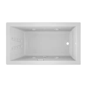 SOLNA 66 in. x 36 in. Acrylic Rectangular Drop-in Reversible Whirlpool Bathtub in White