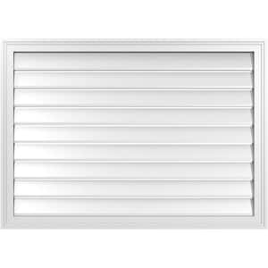 42 in. x 30 in. Vertical Surface Mount PVC Gable Vent: Functional with Brickmould Frame
