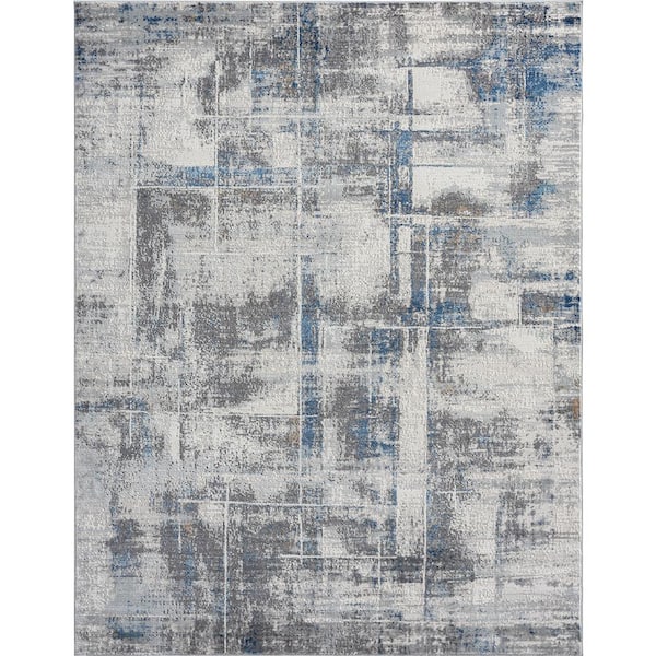 Grays/Azure 8 ft. 6 in. x 11 ft. 6 in. Area Rug