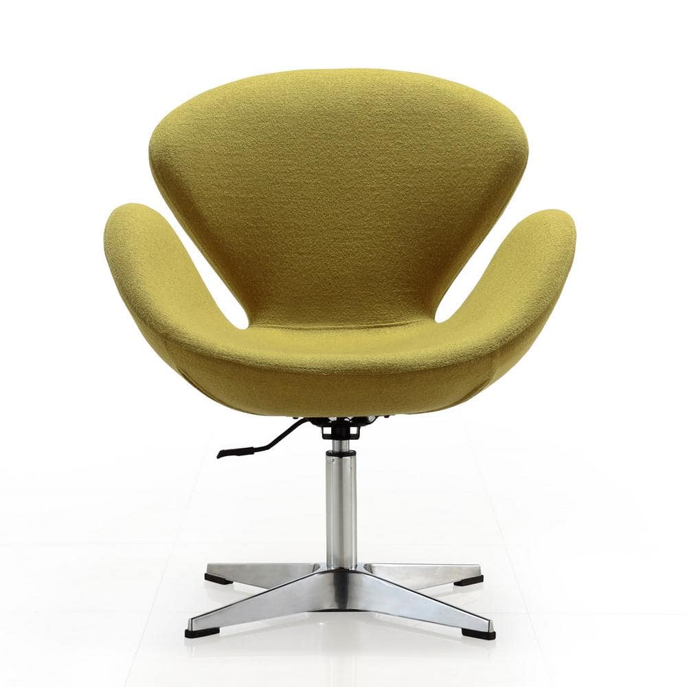 Raspberry Green Faux Leather Swivel Accent Chair Set