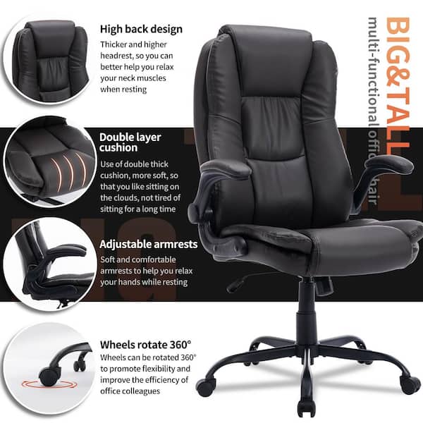 Executive Office Chair Computer Desk Chair with Padded Armrests, Ergonomic Chair Mid Back Lumbar Support and Adjustable Height & Tilt Angle Home Offic