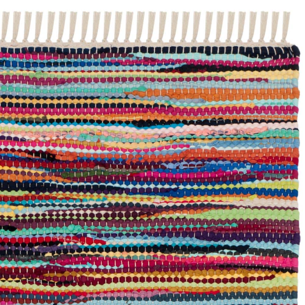 Handmade Multi Stripe Wool Cotton 2' x 3' Area Rug