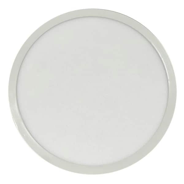 9 in. White Low Profile Integrated LED Flush Mount Light 2700K to 5000K Selectable for Kitchens or Bedrooms